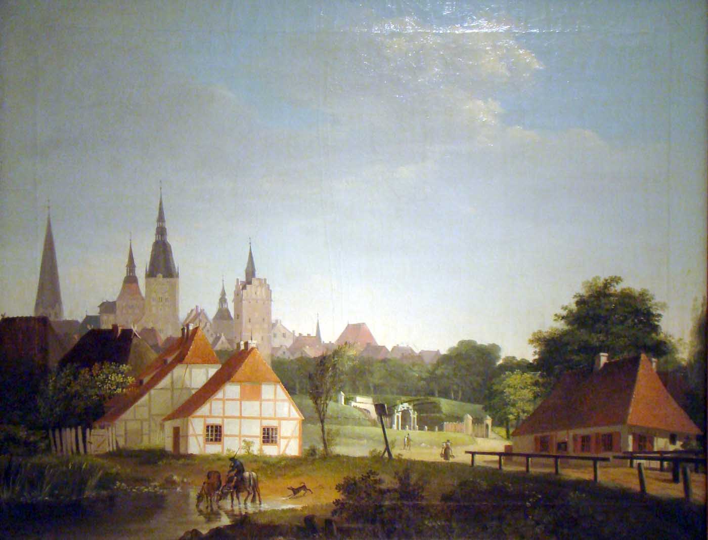 Ansicht von Rostock von Westen